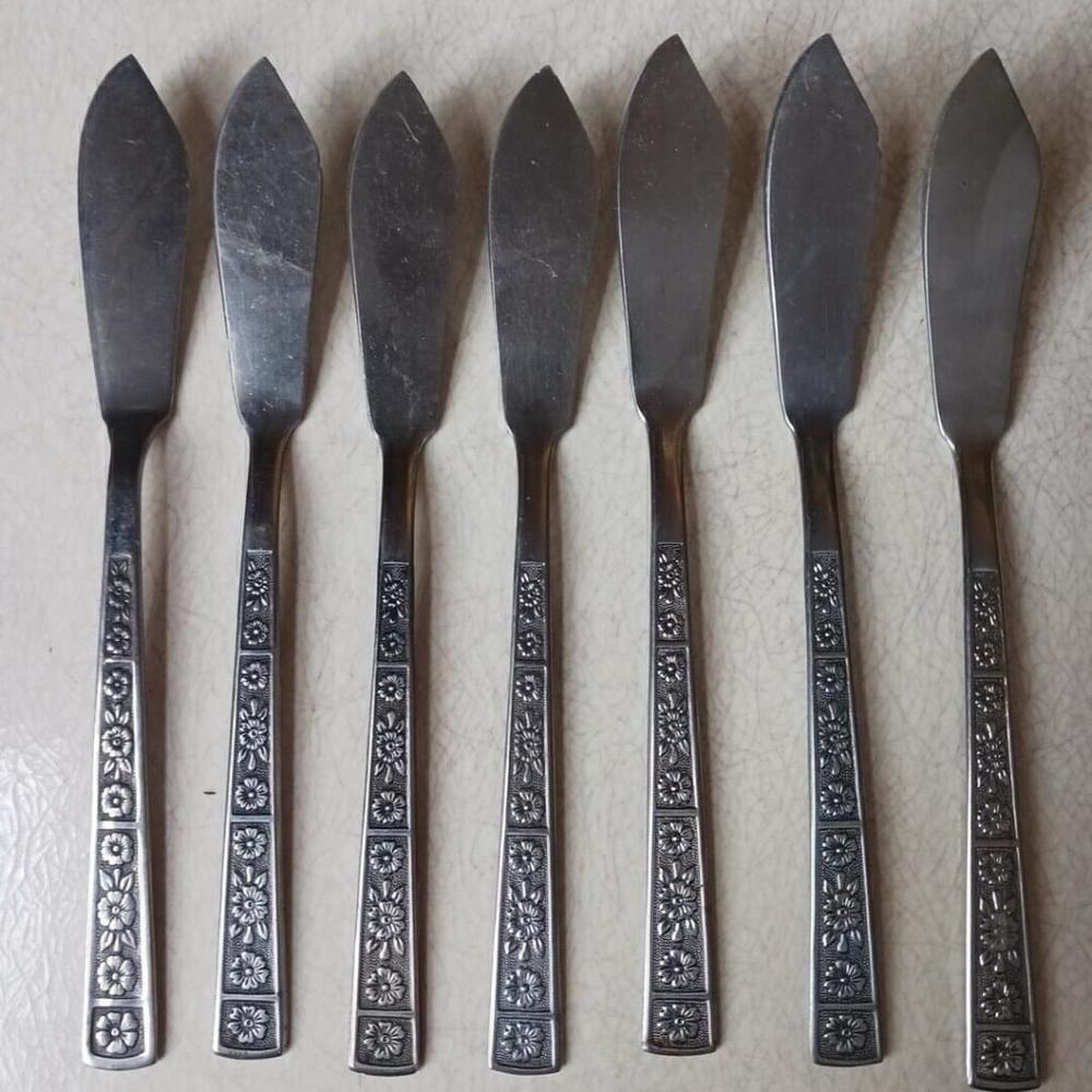 Imperial Serta Stainless Cheese Knives Korea Vintage